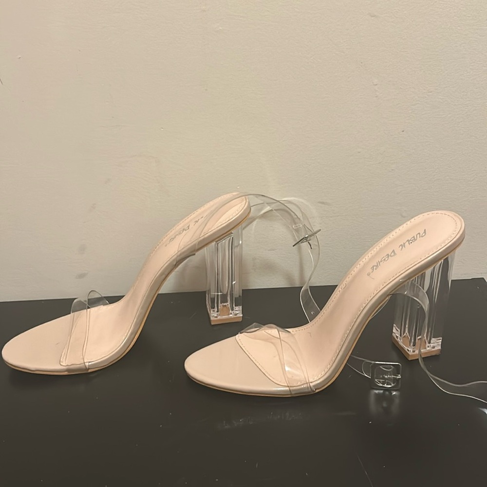 Clear strappy heel